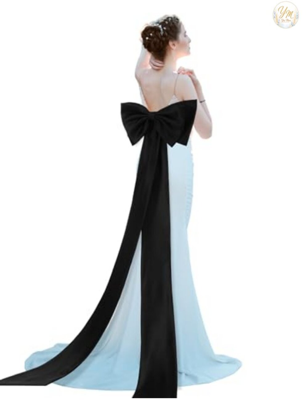 Satin Big Bow Detachable Train 67" Wedding Dress Accessory